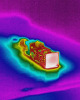 Thermal image showing sensor face and body when uncooled